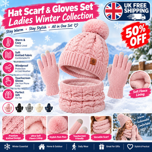 Hat scarf and gloves set - scarf,