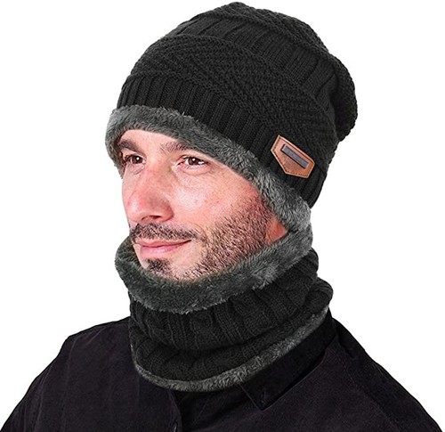 Men beanie hat - hat, neck