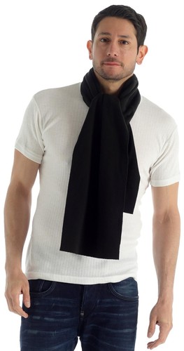 Black fleece scarf - scarf, &