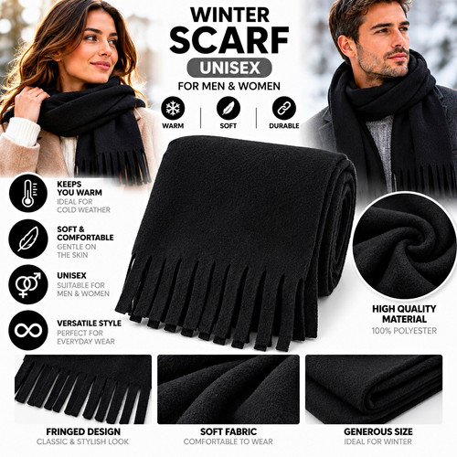 Unisex winter black fleece - unisex,