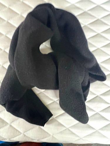 Men black fleece scarf - black,