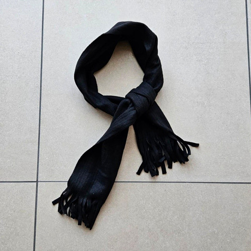 Unisex black fleece scarf - unisex,